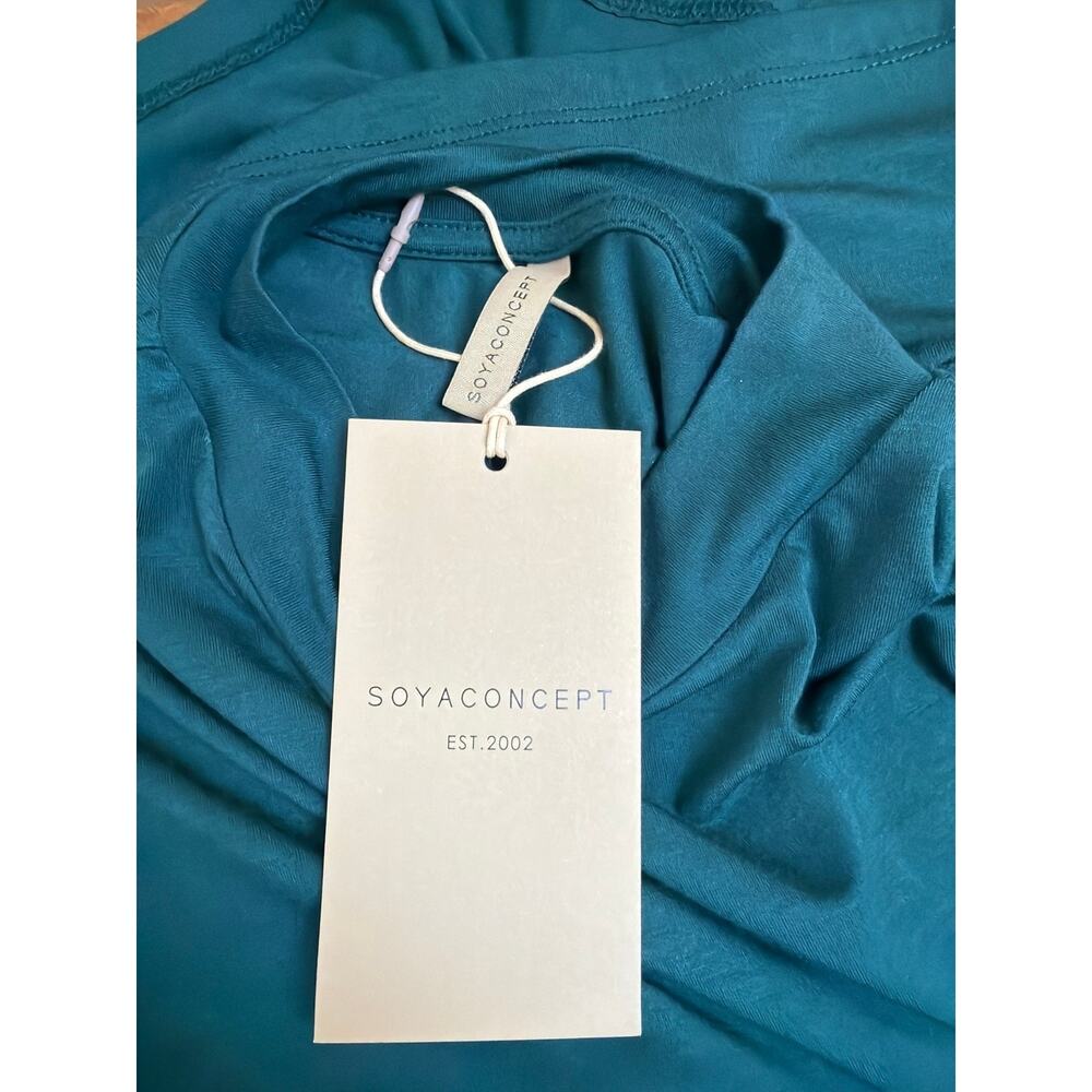 NWT Soya Concept Teal Short Sleeve Mock Neck Turtleneck #0525 XL - Picture 7 of 7